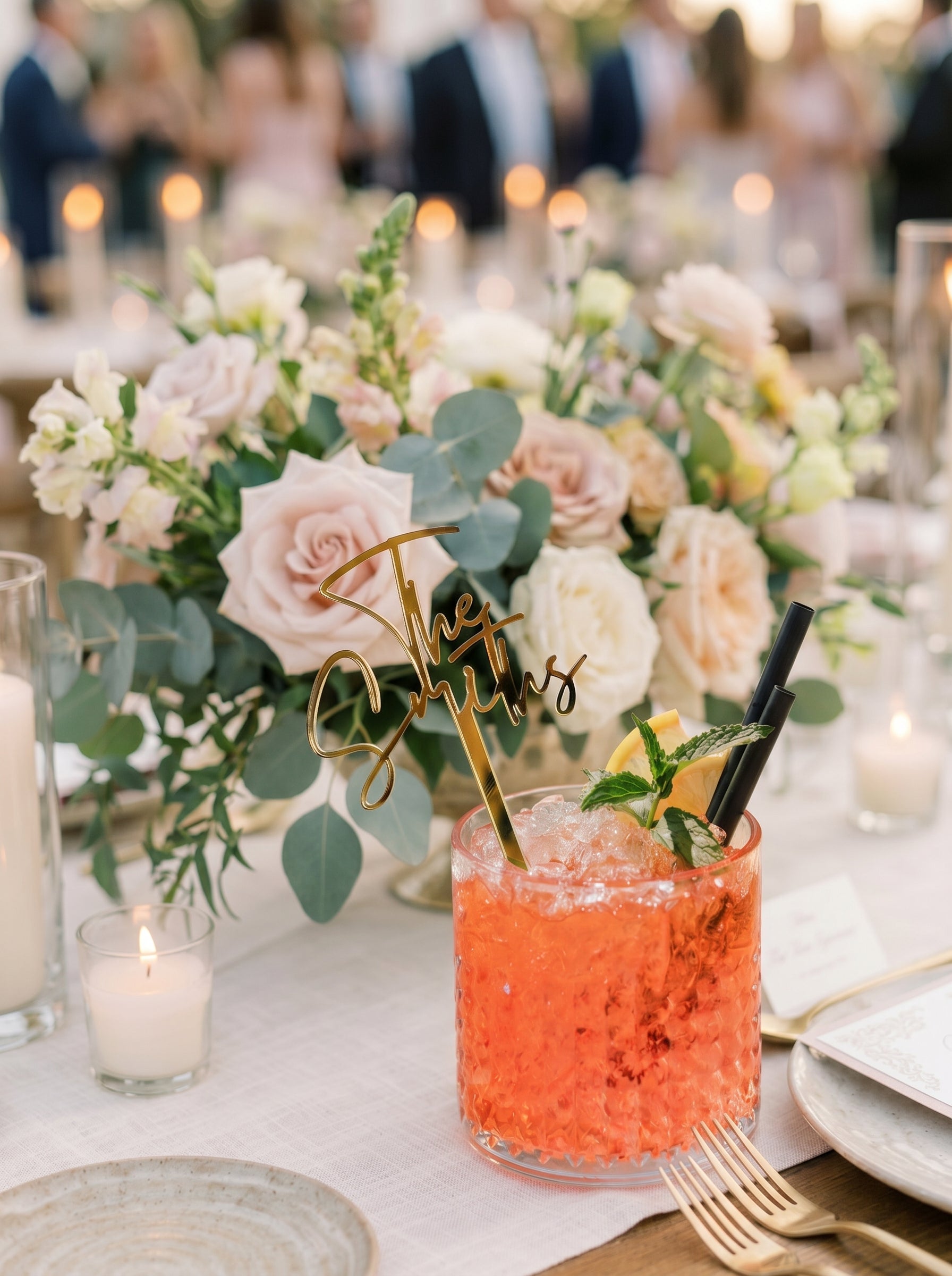 Personalized Wedding Drink Stirrers: Custom Initial Cocktail Sticks