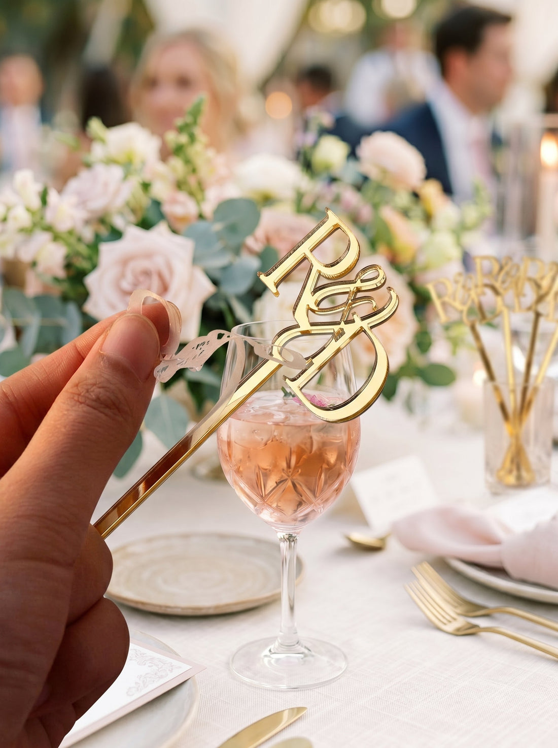 Personalized Wedding Drink Stirrers: Custom Cocktail Swizzle Sticks