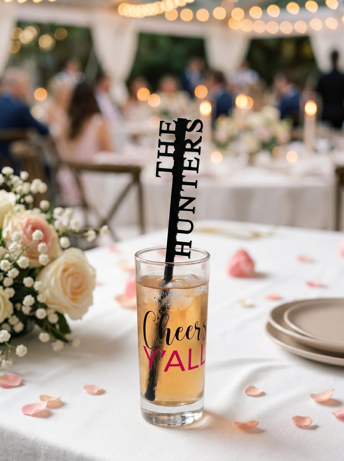 Personalized Wedding Drink Stirrers: Custom Initial Cocktail Sticks