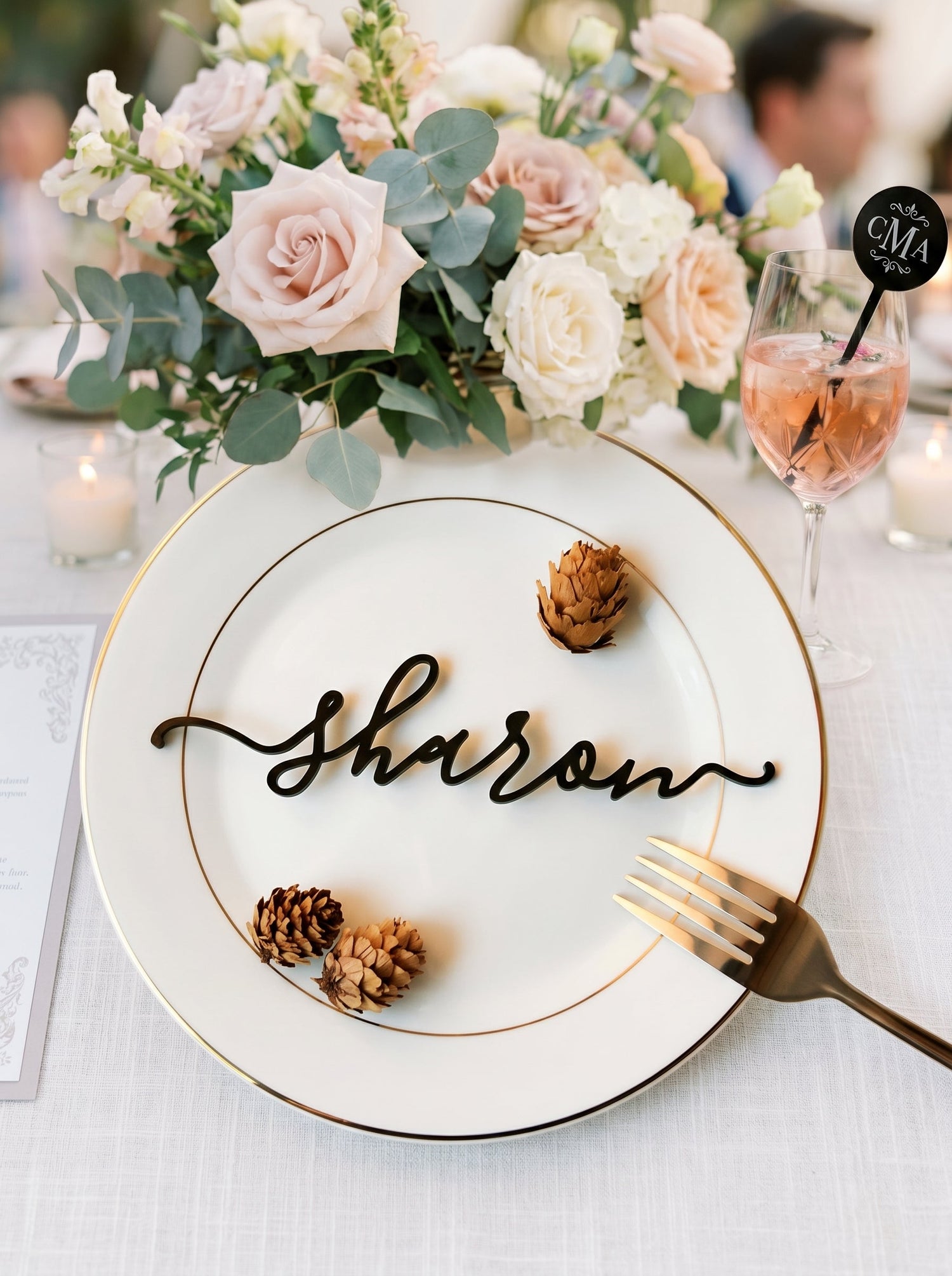 Laser Cut Wedding Place Cards: Personalized Acrylic or Wood Table Names