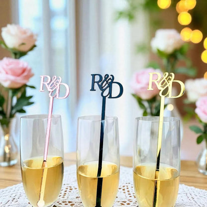 Personalized Wedding Drink Stirrers: Custom Cocktail Swizzle Sticks