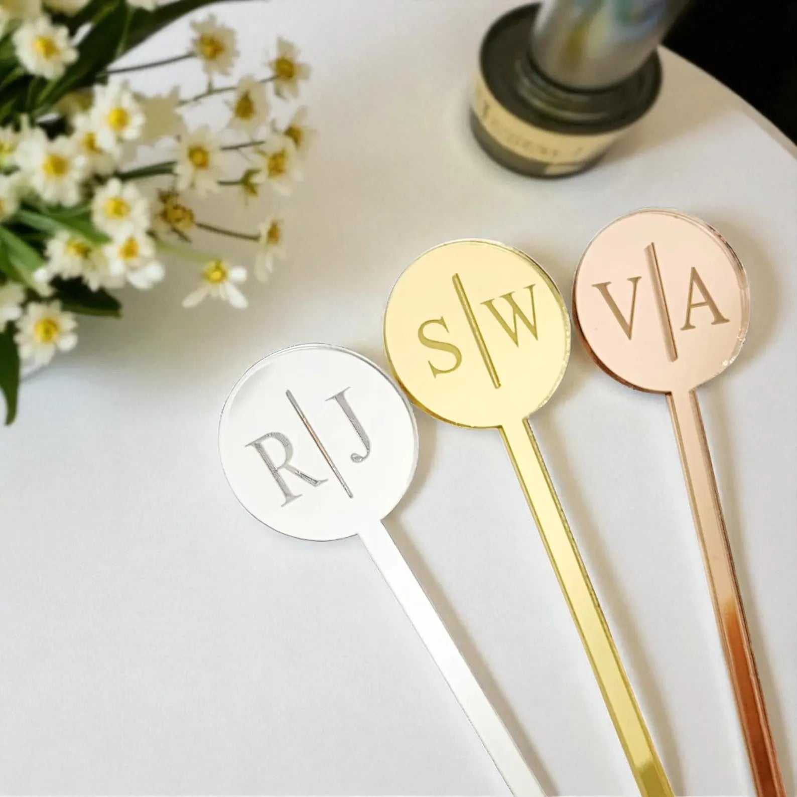 Personalized Wedding Drink Stirrers: Custom Cocktail Party Decor