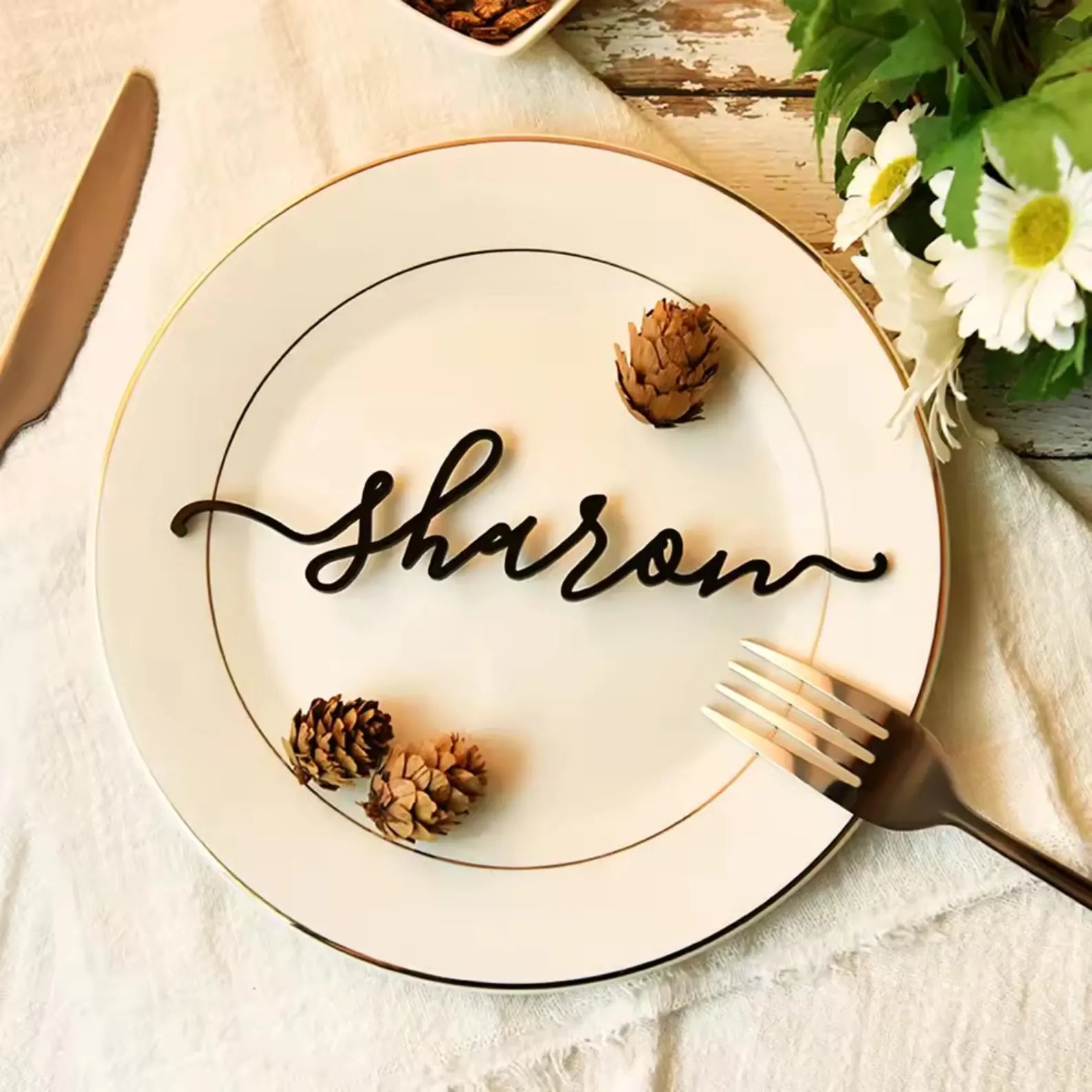 Laser Cut Wedding Place Cards: Personalized Acrylic or Wood Table Names