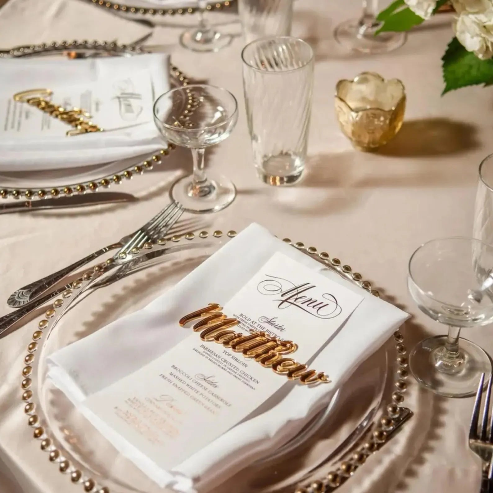 Laser Cut Wedding Place Cards: Personalized Acrylic or Wood Table Names