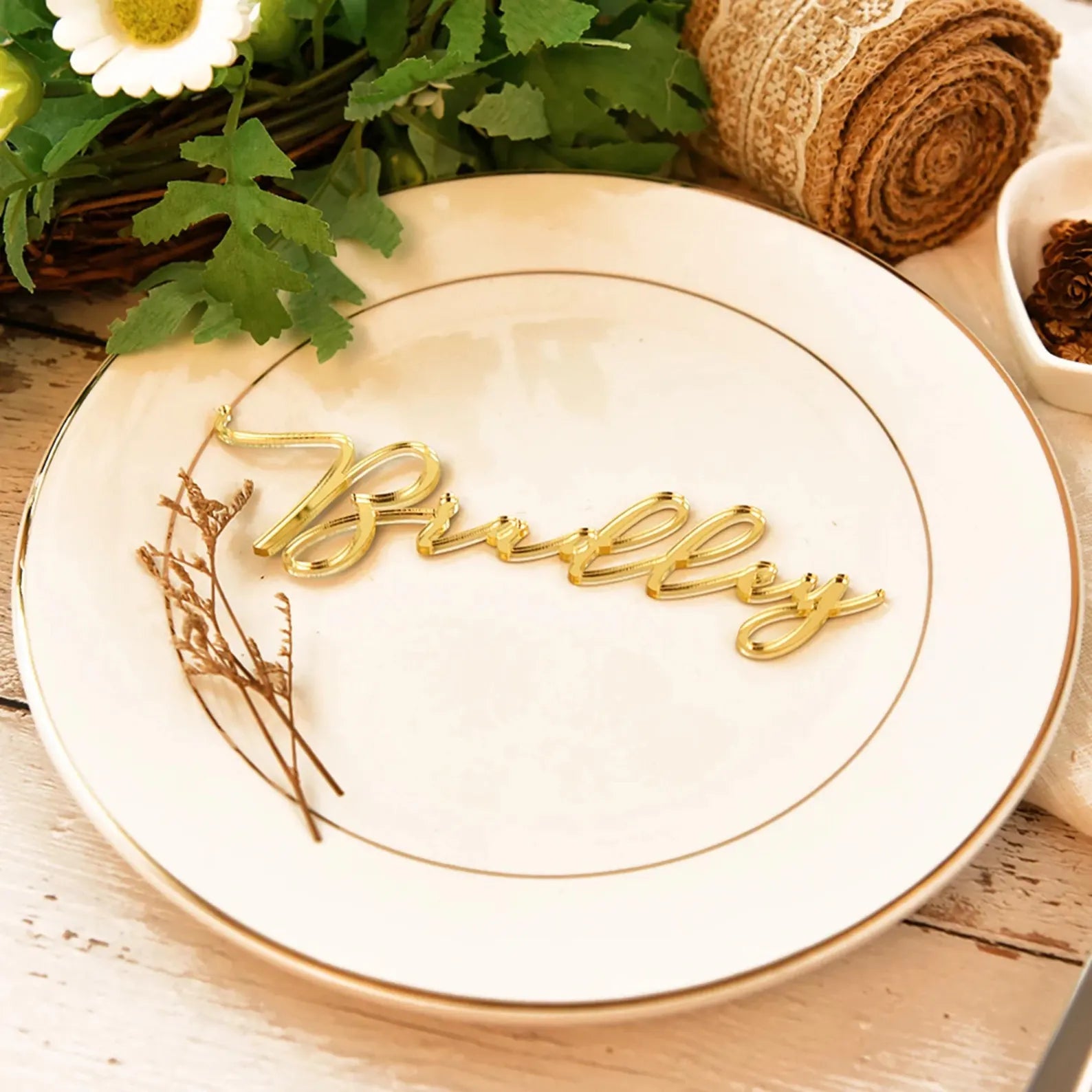 Laser Cut Wedding Place Cards: Personalized Acrylic or Wood Table Names