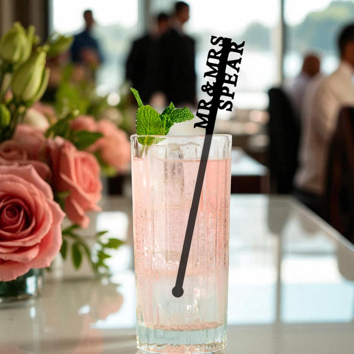 Personalized Wedding Drink Stirrers: Custom Initial Cocktail Sticks