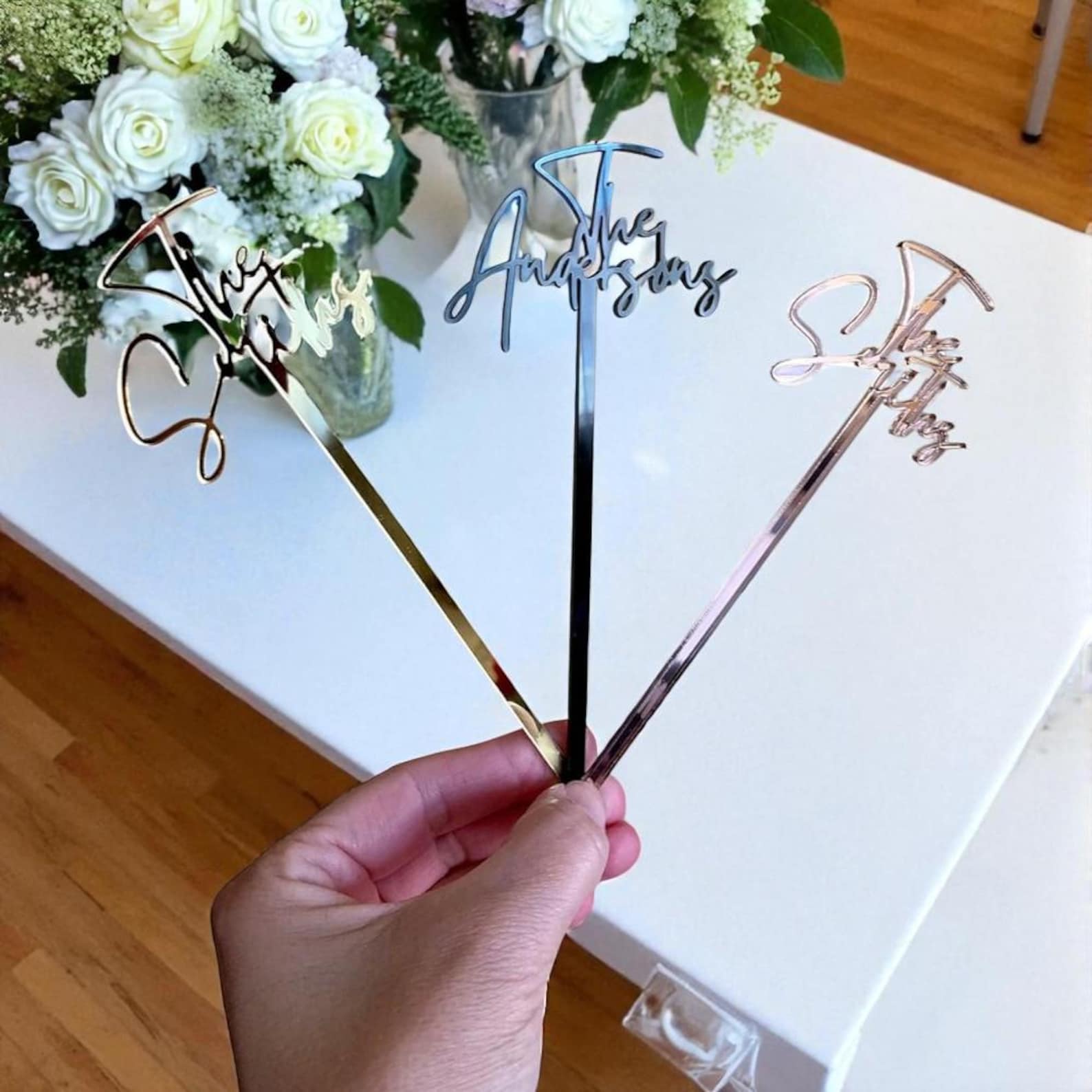 Personalized Wedding Drink Stirrers: Custom Initial Cocktail Sticks
