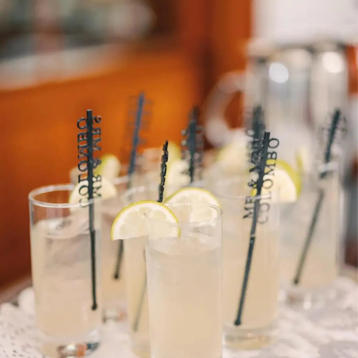 Personalized Wedding Drink Stirrers: Custom Initial Cocktail Sticks