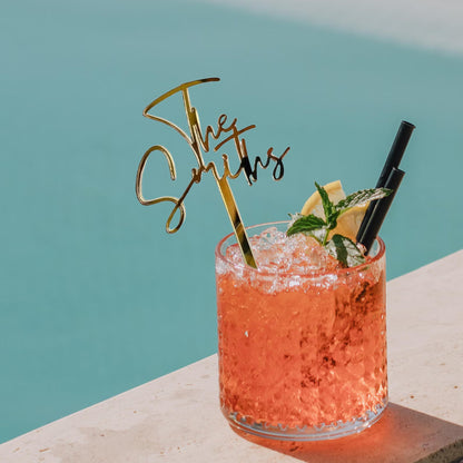 Personalized Wedding Drink Stirrers: Custom Initial Cocktail Sticks