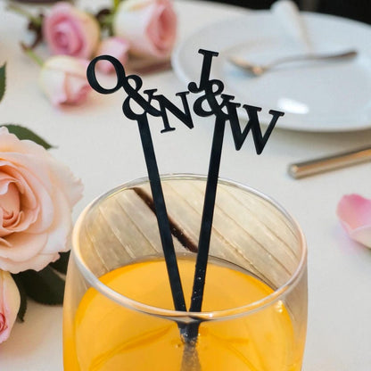 Personalized Wedding Drink Stirrers: Engraved Cocktail Swizzle Sticks