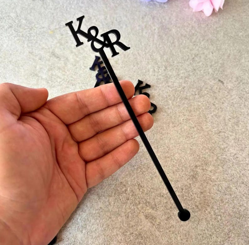 Personalized Wedding Drink Stirrers: Engraved Cocktail Swizzle Sticks