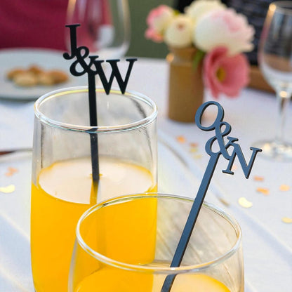 Personalized Wedding Drink Stirrers: Engraved Cocktail Swizzle Sticks