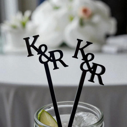 Personalized Wedding Drink Stirrers: Engraved Cocktail Swizzle Sticks