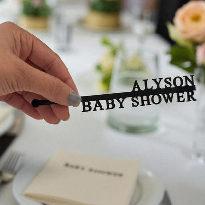 Personalized Wedding Drink Stirrers, Custom Cocktail Decor